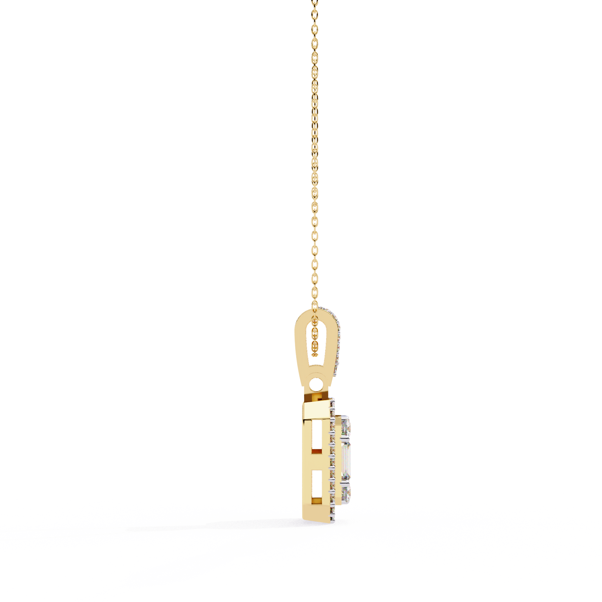 Solitairekart 0.72ct Natural Diamond Regal Prism Pendant-HI Color, VS-SI Clarity